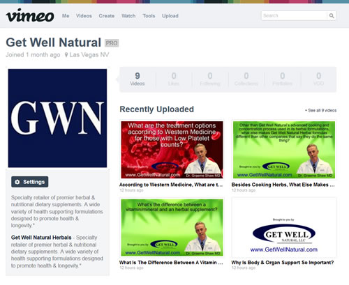 Get Well Natural Vimeo Channel